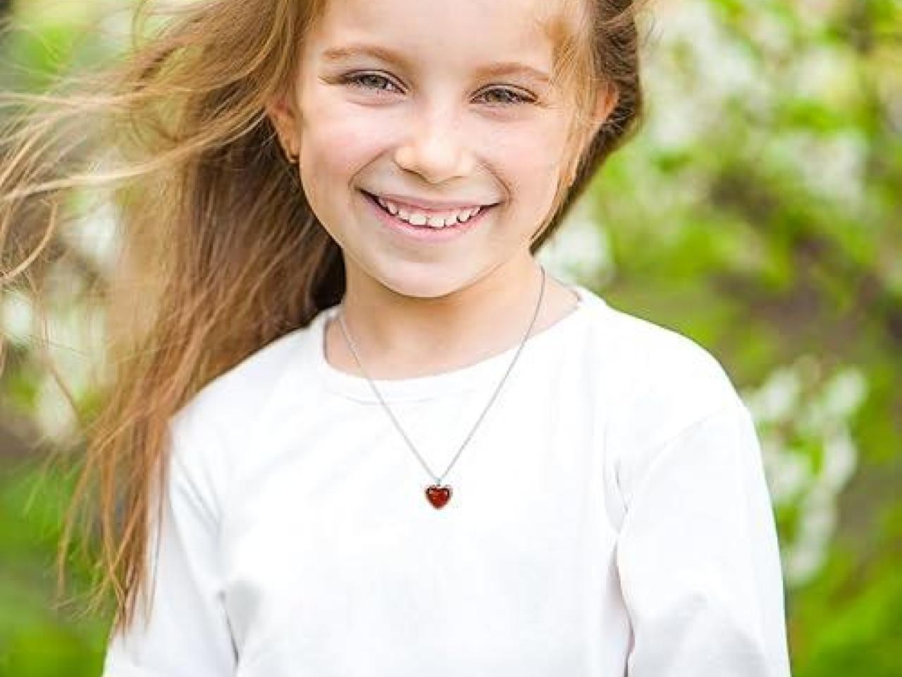 SmileBelle Red Heart Necklace Carnelian...