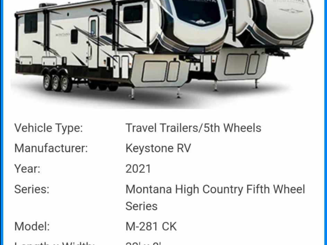 2021 Keystone Montana High Country 281CK